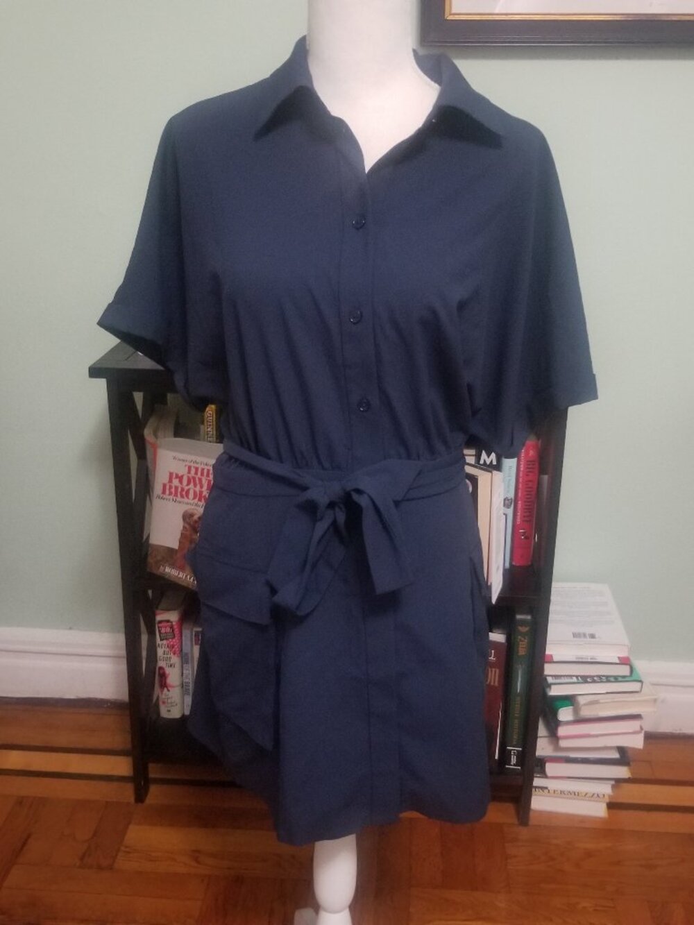 Rhone Mirage Size Medium Navy Blue Short Sleeve  Dress NWT